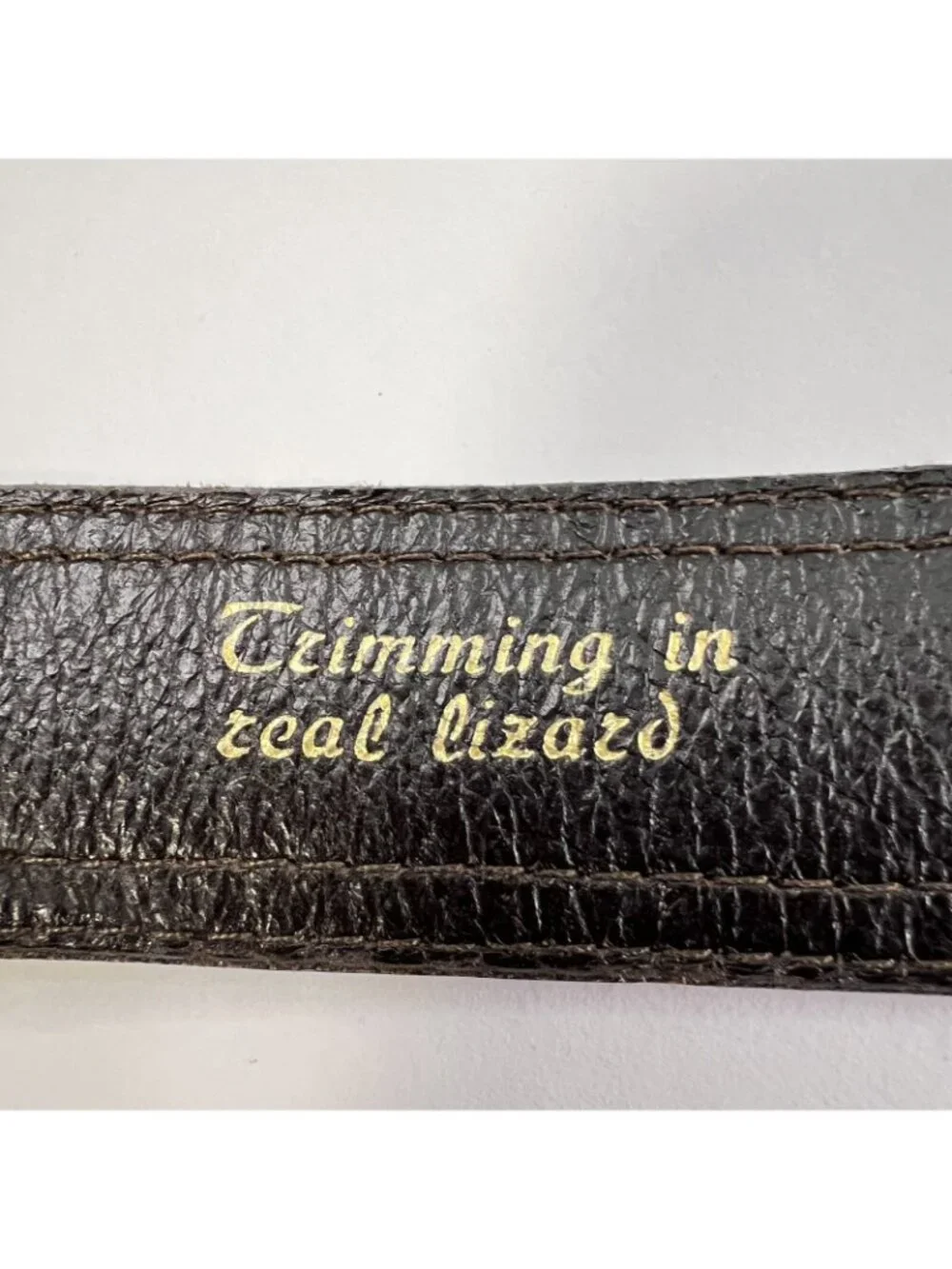 PAOLO DA PONTE Vintage Leather Lizard Skin Belt Made in Italy Womens 34 Brown